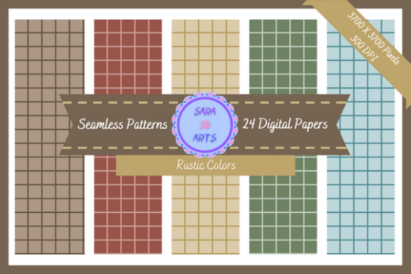 Download Seamless Rustic Colored Grid Pattern - Seamless Collection
