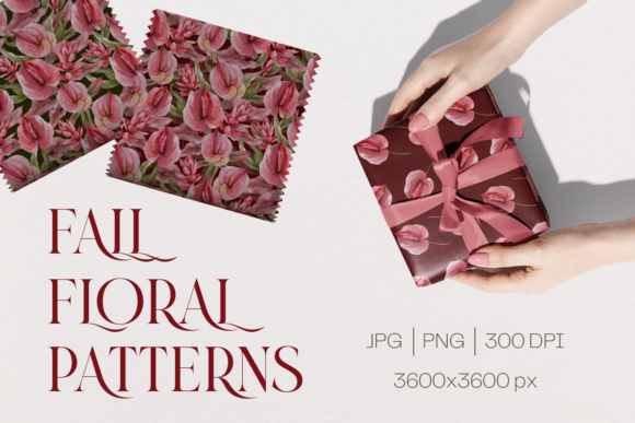 Download Fall Flowers Seamless Pattern Set - Seamless Collection