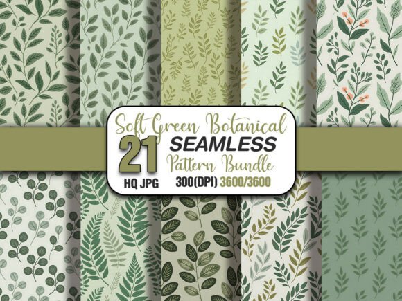 Download Soft Green Botanical Seamless Pattern - Seamless Collection