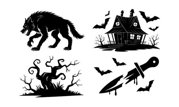 Download Halloween Spooky Silhouettes Vector - Spooky silhouettes Collection