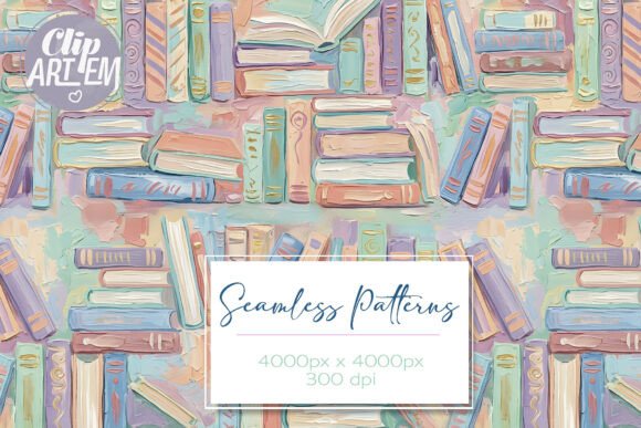 Download Bookworm Seamless Pattern Pastel Colors - Seamless Collection
