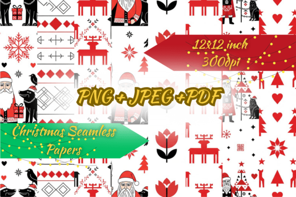 Download Scandinavian Christmas Seamless Paper - Seamless Collection