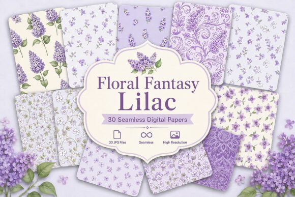 Download Floral Fantasy Lilac Seamless Digital - Seamless Collection