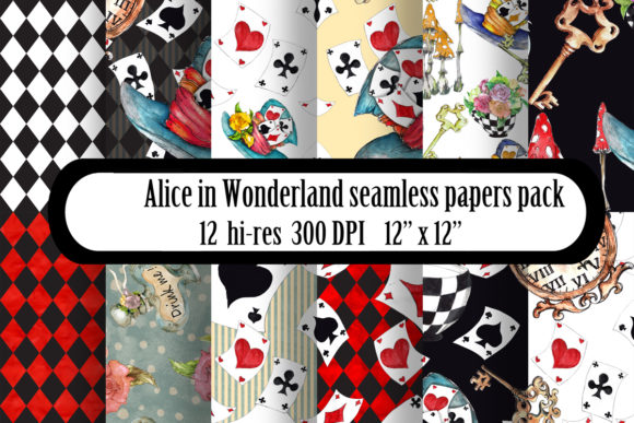 Download Alice in Wonderland Seamless Patterns - Seamless Collection