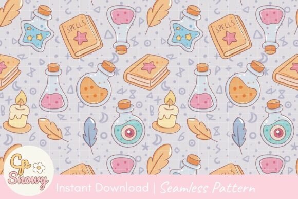 Download Cute Seamless Pattern Pastel Magic - Seamless Collection