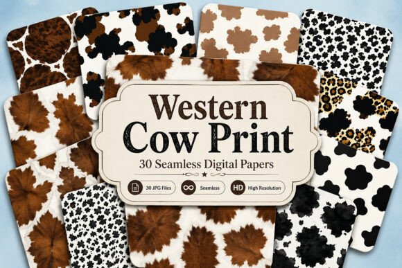 Download Western Cow Print Seamless Patterns - Seamless Collection