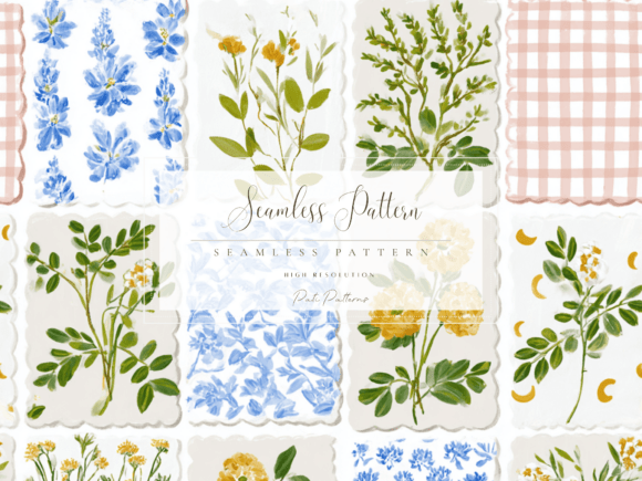 Download Seamless Floral Grid Pattern PNG - Seamless Collection