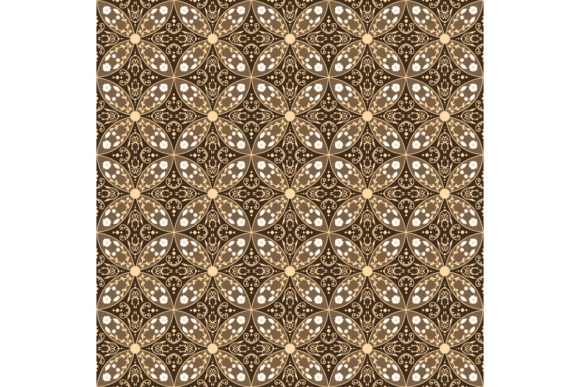 Download Seamless Flower Motifs on Kawung Batik - Seamless Collection
