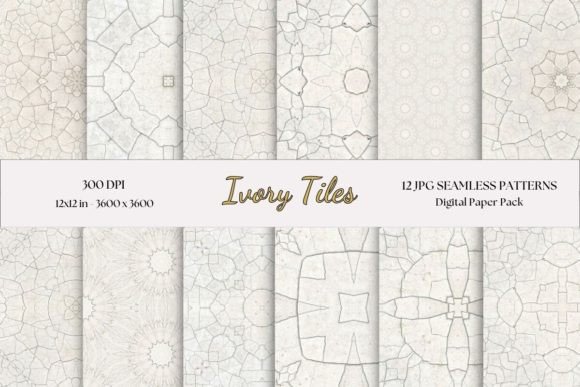 Download Geometric Seamless Patterns, Ivory Set - Seamless Collection