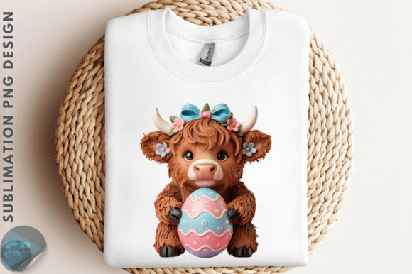 Download Brushstroke Easter Highland Cow PNG - Premium Resources